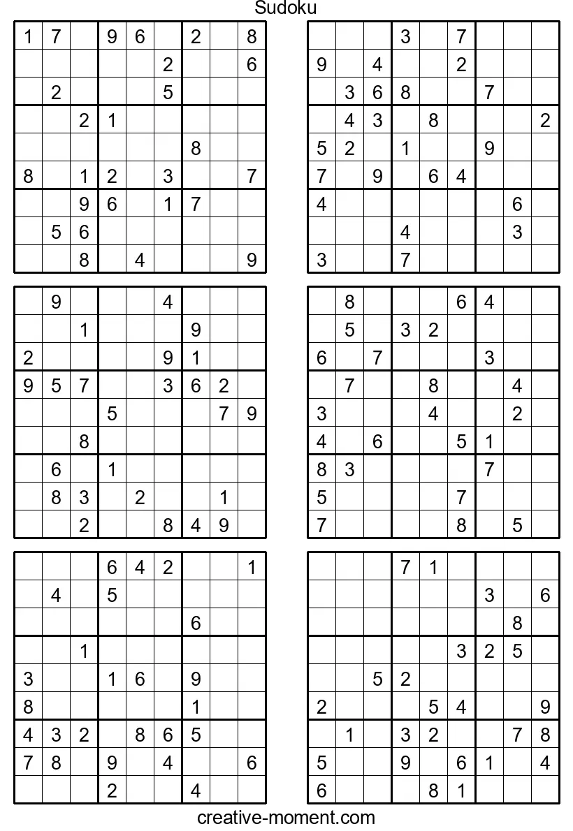 Sudoku-Brain-Booster: Schwere und sehr schwere Puzzles gratis ausdrucken