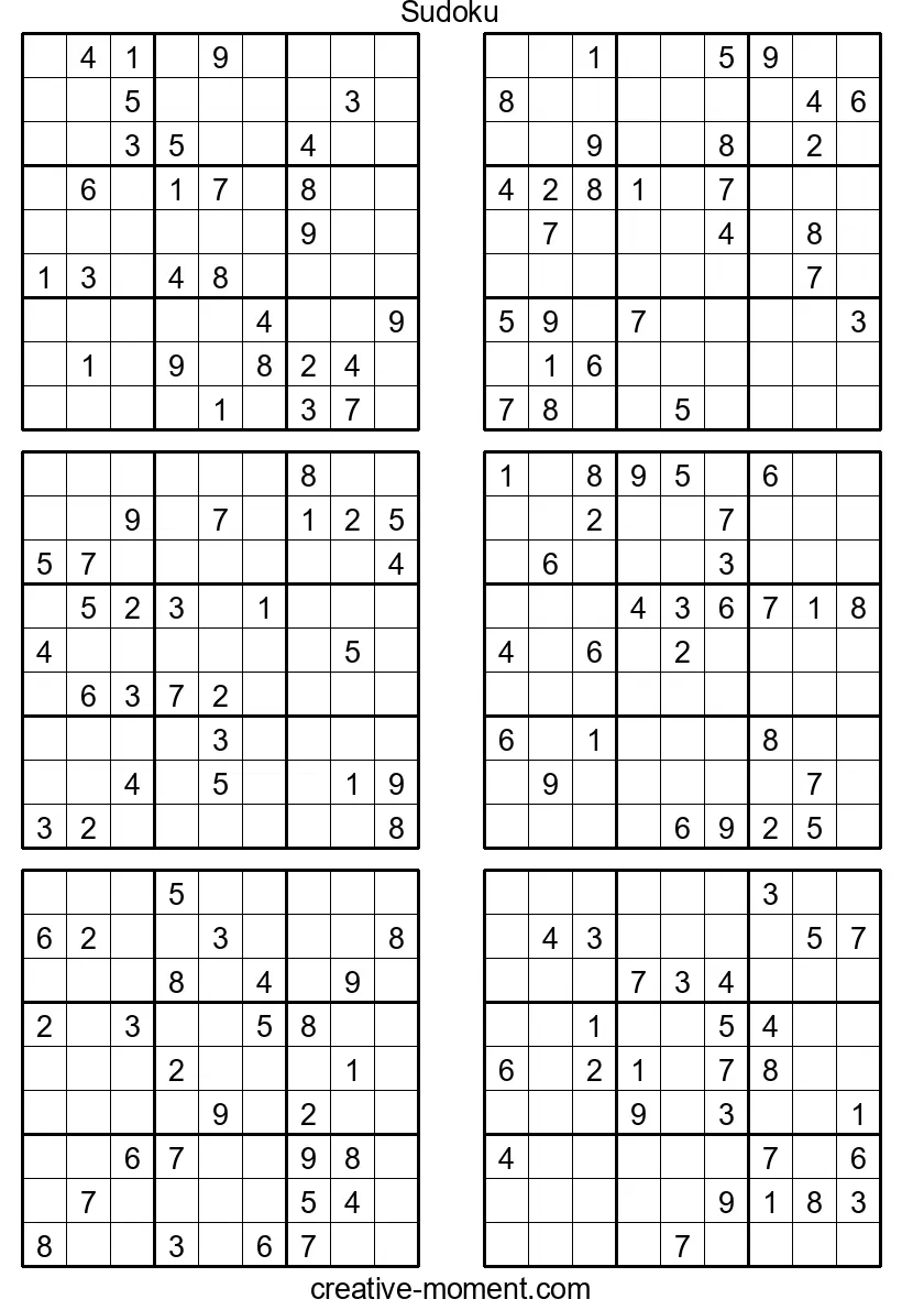 Schwerste Sudoku-Rätsel: Gratis zum Ausdrucken für Experten